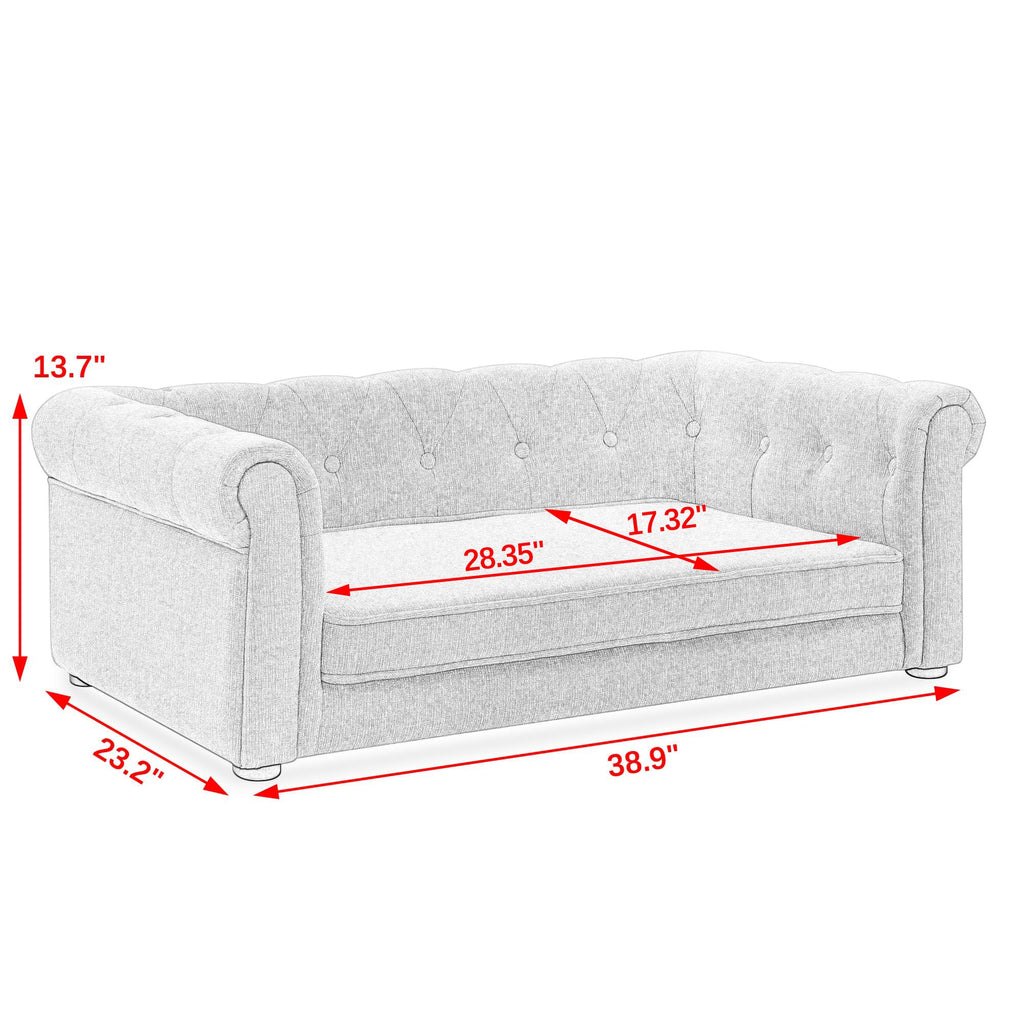 Elegant Rectangle Pet Bed, Durable Elevated Dog Sofa Bed, Comfortable Dog Couch, Blue Foam, 40'*23'*14'